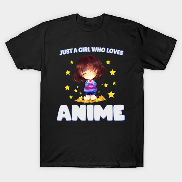 just a girl who loves anime - Chibi anime T-Shirt by artdise